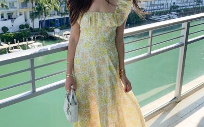 Yellow Flower Dress for a Baby Shower